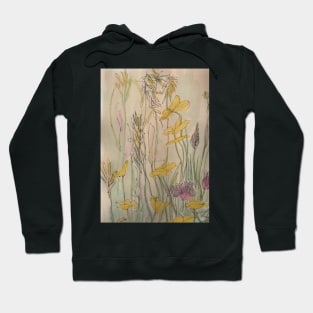 English Summer meadow, grasses, flowers design Hoodie